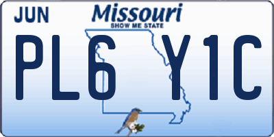 MO license plate PL6Y1C
