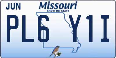 MO license plate PL6Y1I