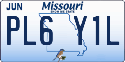 MO license plate PL6Y1L