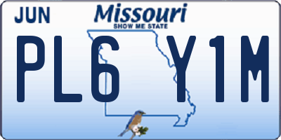 MO license plate PL6Y1M