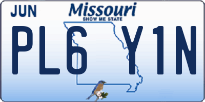 MO license plate PL6Y1N