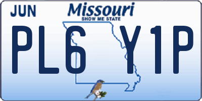 MO license plate PL6Y1P