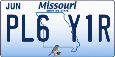 MO license plate PL6Y1R