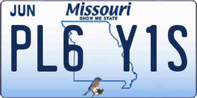 MO license plate PL6Y1S