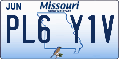 MO license plate PL6Y1V