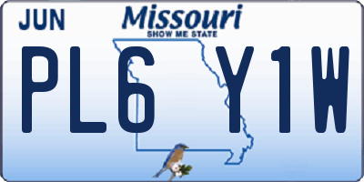 MO license plate PL6Y1W