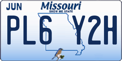 MO license plate PL6Y2H
