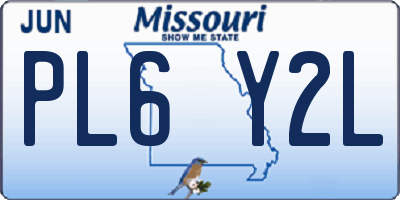 MO license plate PL6Y2L