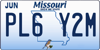 MO license plate PL6Y2M
