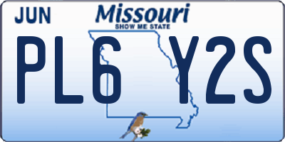MO license plate PL6Y2S