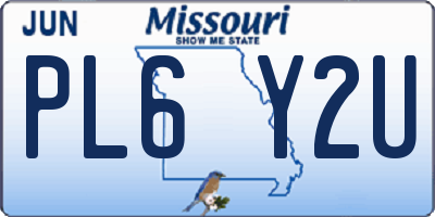 MO license plate PL6Y2U