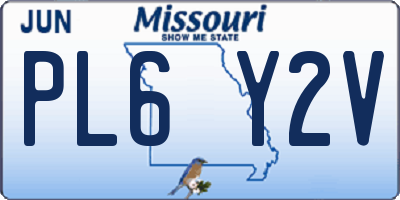 MO license plate PL6Y2V