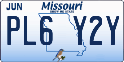 MO license plate PL6Y2Y