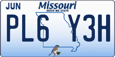 MO license plate PL6Y3H