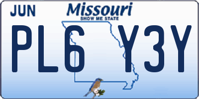 MO license plate PL6Y3Y