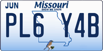 MO license plate PL6Y4B
