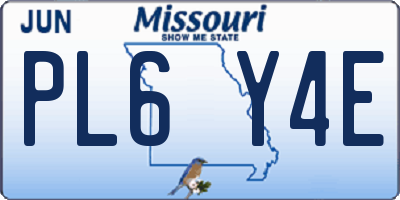 MO license plate PL6Y4E