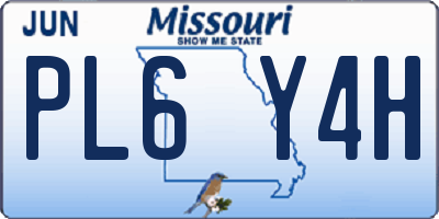 MO license plate PL6Y4H