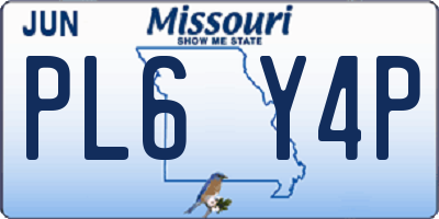 MO license plate PL6Y4P