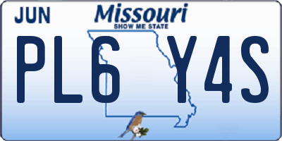 MO license plate PL6Y4S