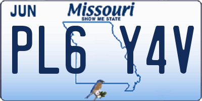 MO license plate PL6Y4V