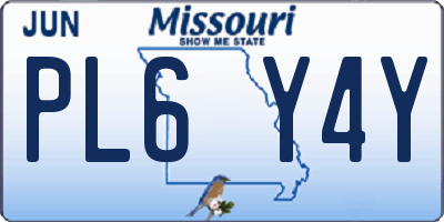 MO license plate PL6Y4Y