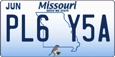 MO license plate PL6Y5A
