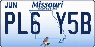 MO license plate PL6Y5B