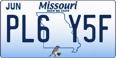 MO license plate PL6Y5F