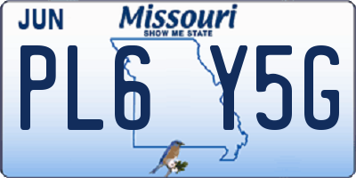 MO license plate PL6Y5G
