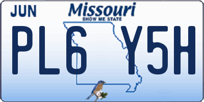 MO license plate PL6Y5H