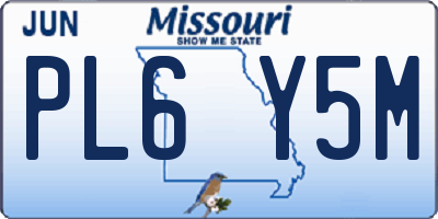 MO license plate PL6Y5M