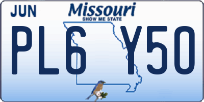 MO license plate PL6Y5O