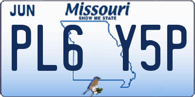 MO license plate PL6Y5P
