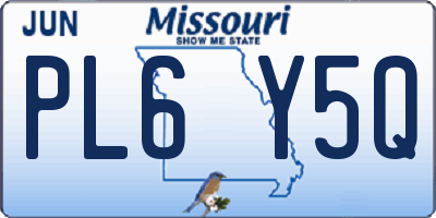 MO license plate PL6Y5Q