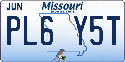 MO license plate PL6Y5T