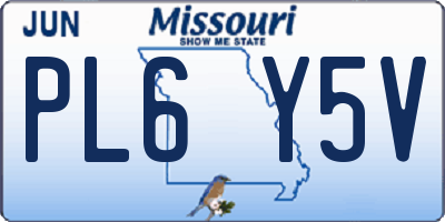 MO license plate PL6Y5V