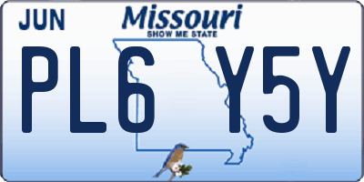MO license plate PL6Y5Y