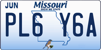MO license plate PL6Y6A