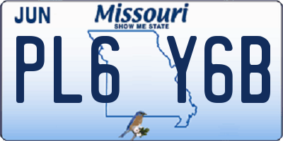 MO license plate PL6Y6B