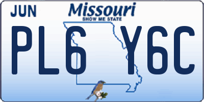 MO license plate PL6Y6C
