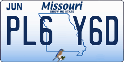 MO license plate PL6Y6D