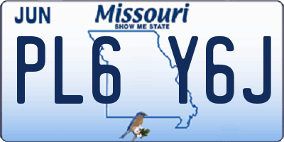 MO license plate PL6Y6J