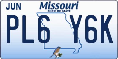 MO license plate PL6Y6K