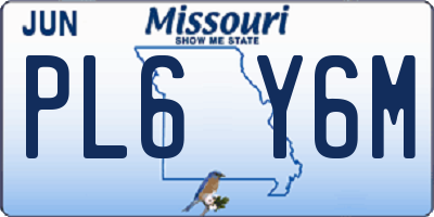 MO license plate PL6Y6M