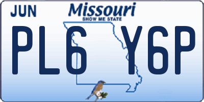 MO license plate PL6Y6P