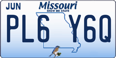MO license plate PL6Y6Q
