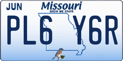 MO license plate PL6Y6R
