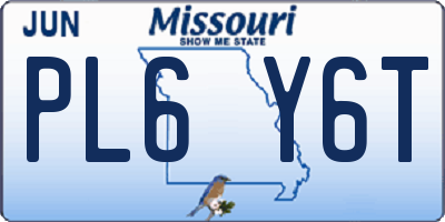 MO license plate PL6Y6T