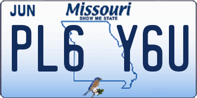 MO license plate PL6Y6U